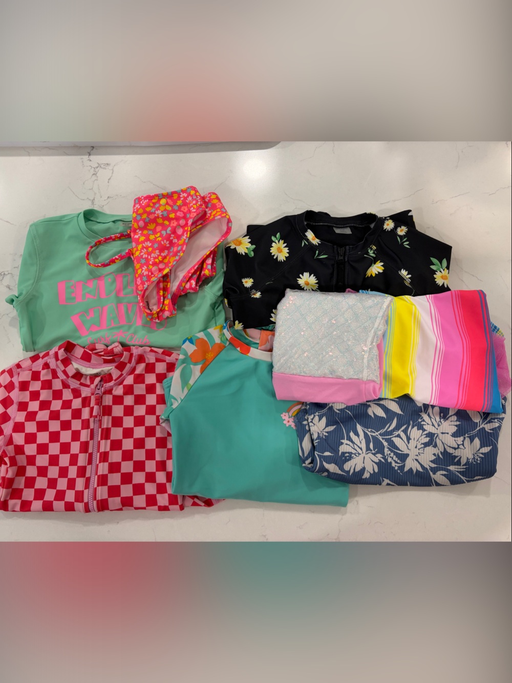 Old Navy/Quince Kids Swim Lot Like New (2 - sz. 8) (6 - sz. 6). 8 Total